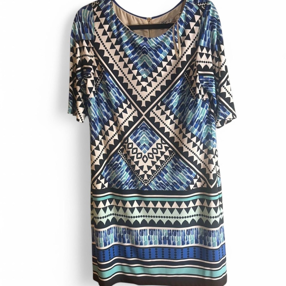 Eliza J Geometric Blue Women's Dress